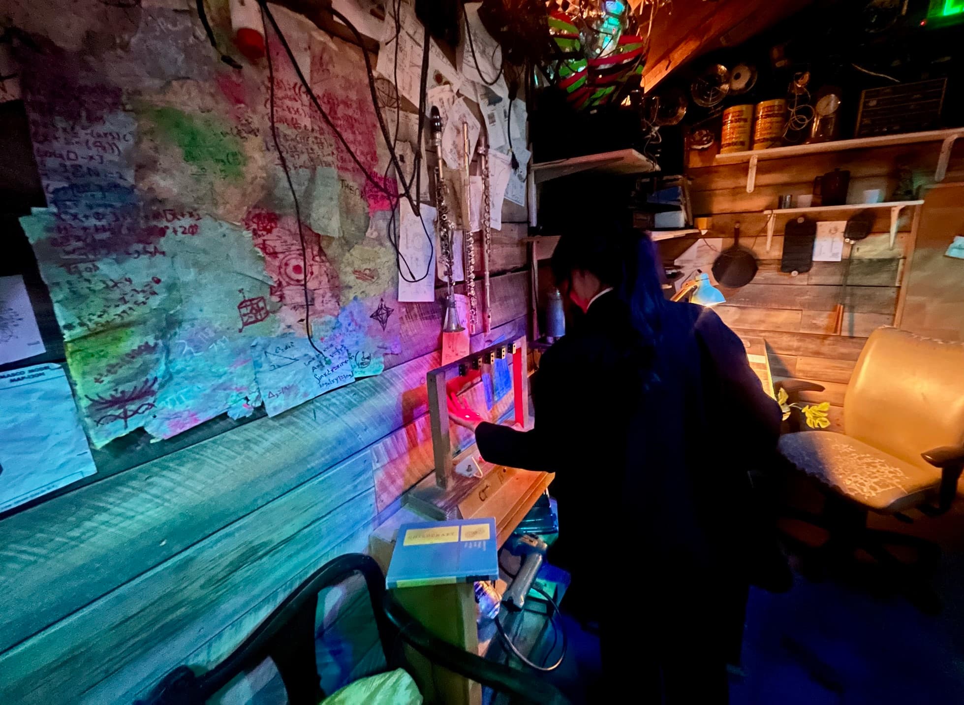 Foto del investigador en el taller de Nicolae por Laser Harp
